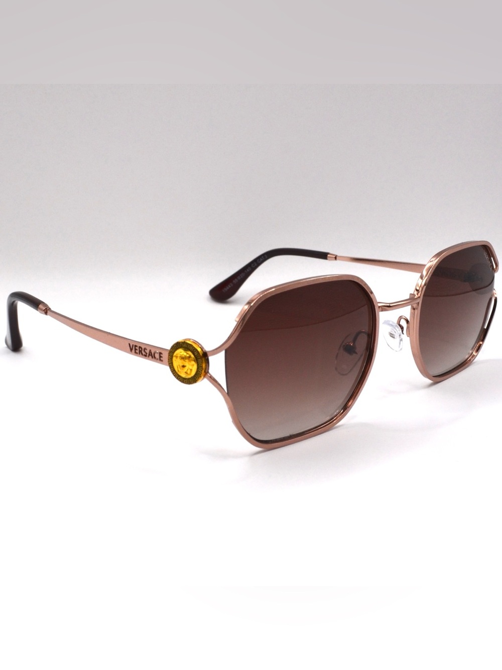 Versace Women’s Sunglasses – Pink Bronze / Brown Gradient – New – 55-20-140 - Picture 12 of 16